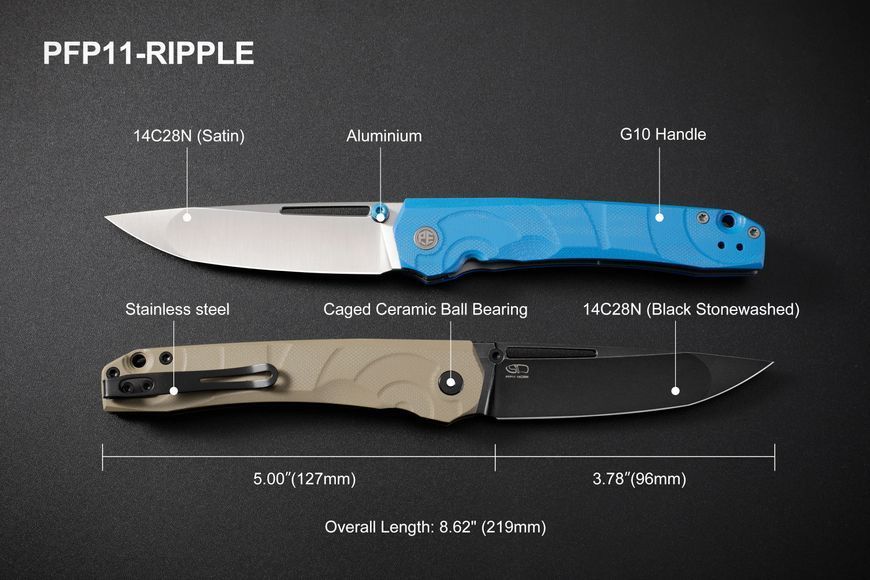 Ripple | 14C28N black stonewashed | G10 black