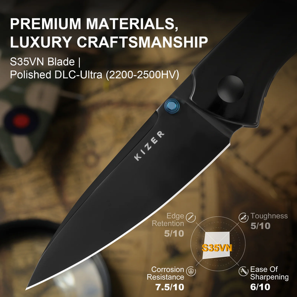 Spitfire | S35VN | Titanium & Camo Carbon
